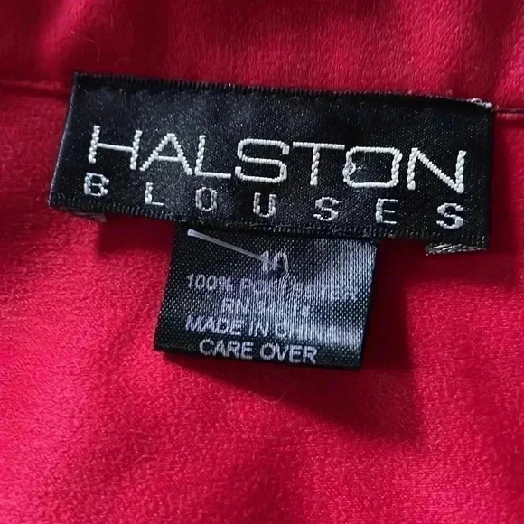 Halston blouse polyester, silky genuine vintage designer 10 - Picture 2 of 5